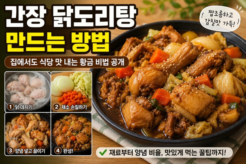 간장 닭도리탕 만드는 방법과 황금레시피 완성
