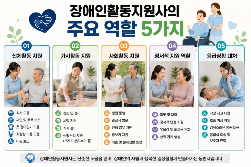 장애인활동지원사의 주요 역할 5가지