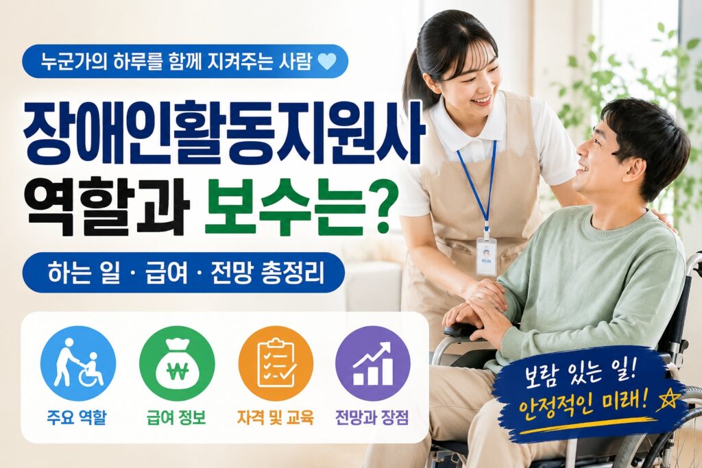 장애인활동지원사의 역할과 보수 및 급여 정보를 소개