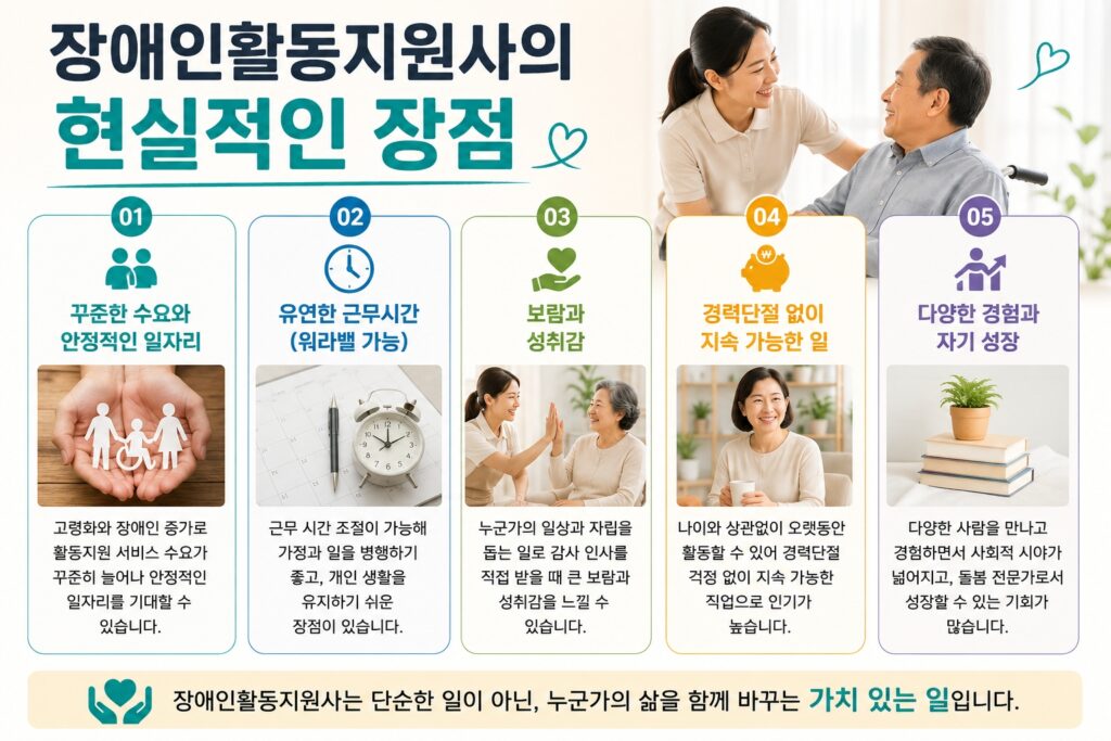장애인활동지원사의 현실적인 장점