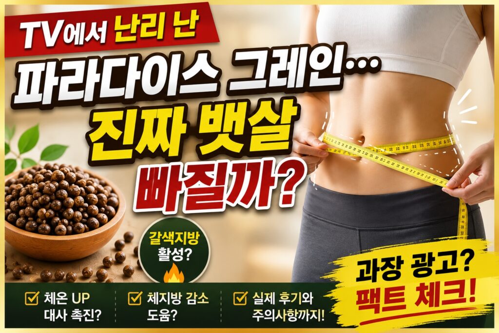 파라다이스 그레인 다이어트 효과와 뱃살 감소 가능성을 소개