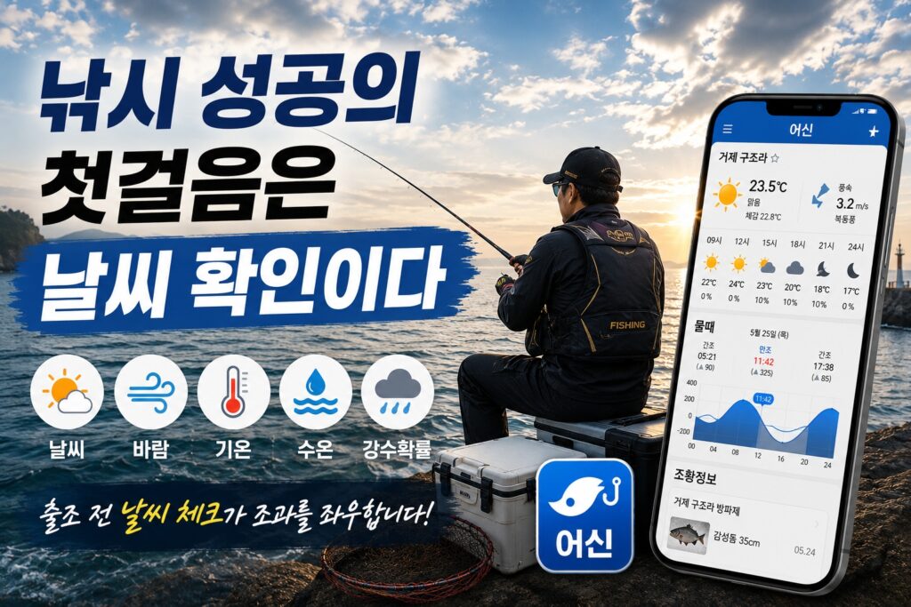 낚시 성공의 첫걸음은 날씨 확인이다