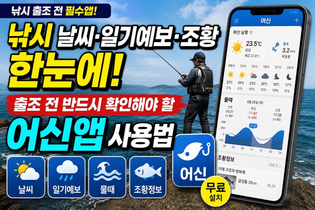 낚시 날씨 일기예보 조황 정보를 한눈에 확인하는 무료 어신앱 사용법