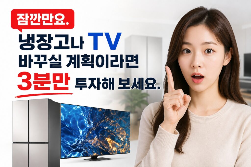 냉장고나 TV 바꾸실 계획이라면 3분만 투자해 보세요."