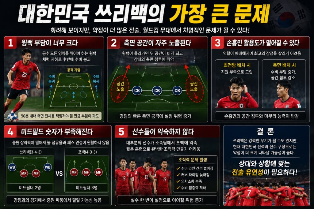 대한민국 쓰리백의 가장 큰 문제