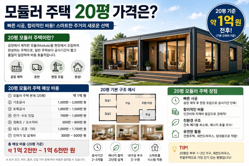 모듈러 주택 20평 가격은