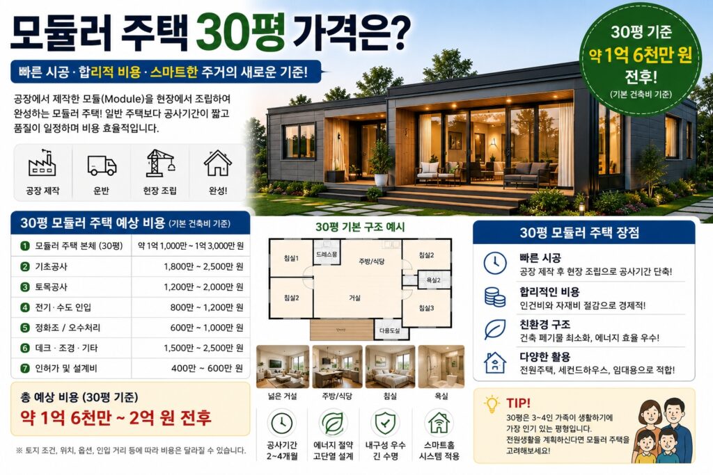 모듈러 주택 30평 가격은