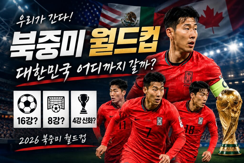 2026 북중미 월드컵 대한민국 축구대표팀 16강 8강 전망