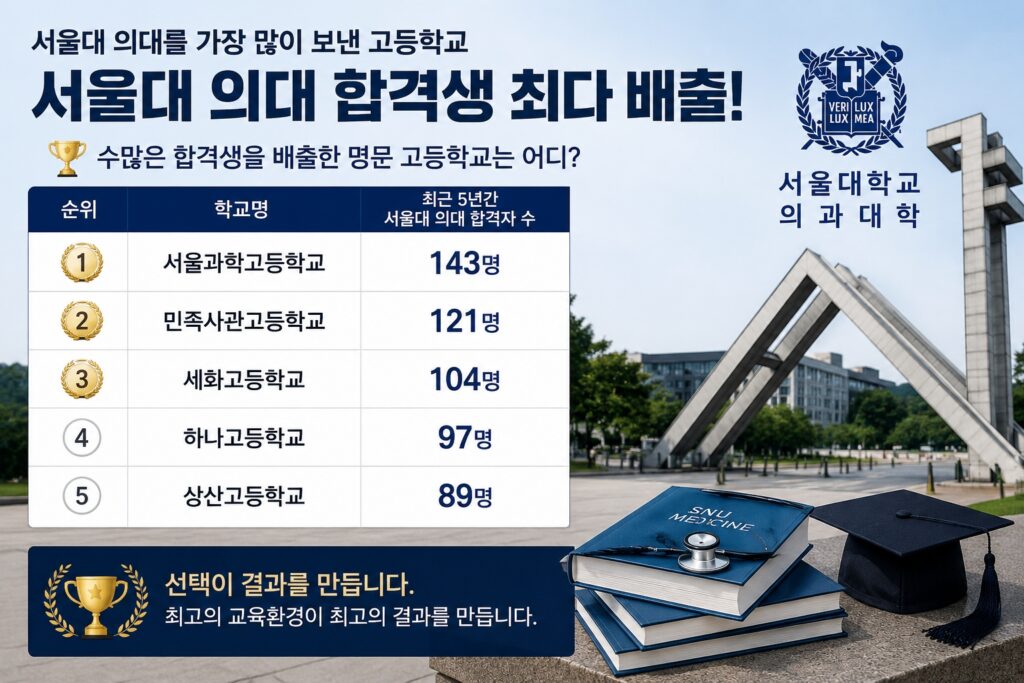 서울대 의대를 많이 배출하는 고등학교