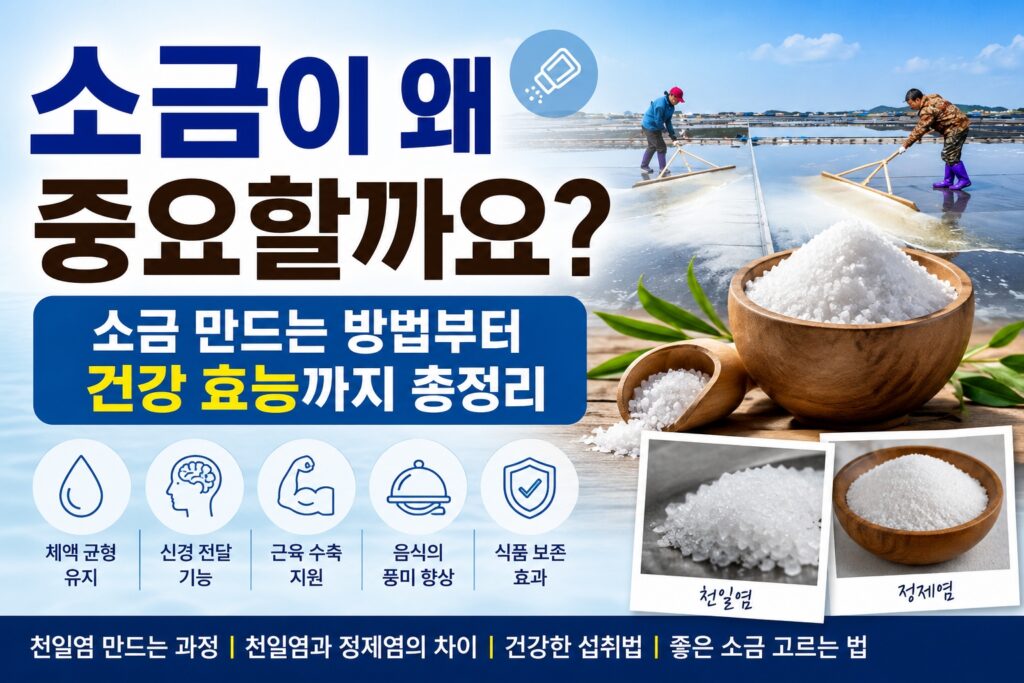 소금 효능과 천일염 만드는 방법, 건강에 좋은 소금의 역할