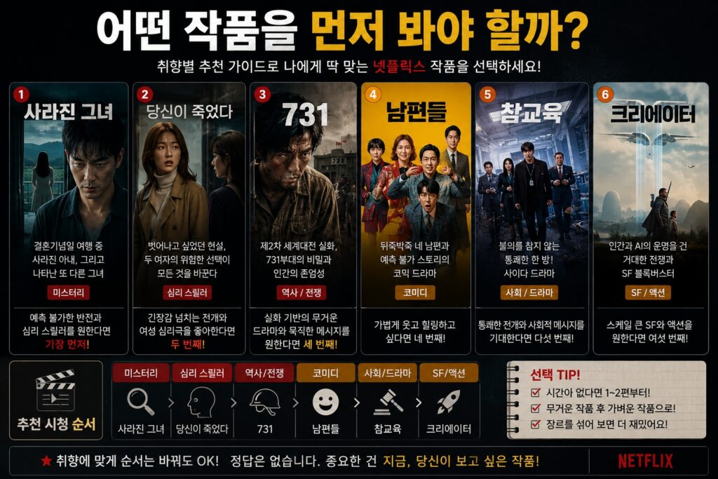 어떤 작품을 먼저 봐야 할까