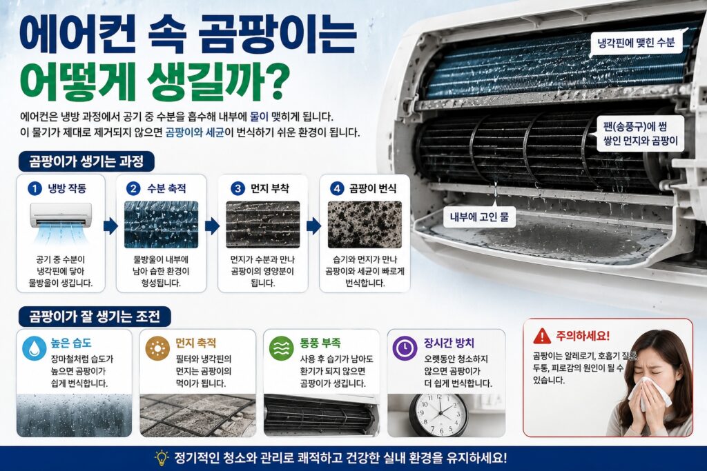 에어컨 속 곰팡이는 어떻게 생길까