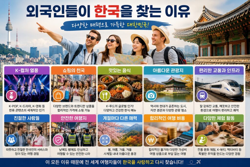 외국인들이 한국을 찾는 이유