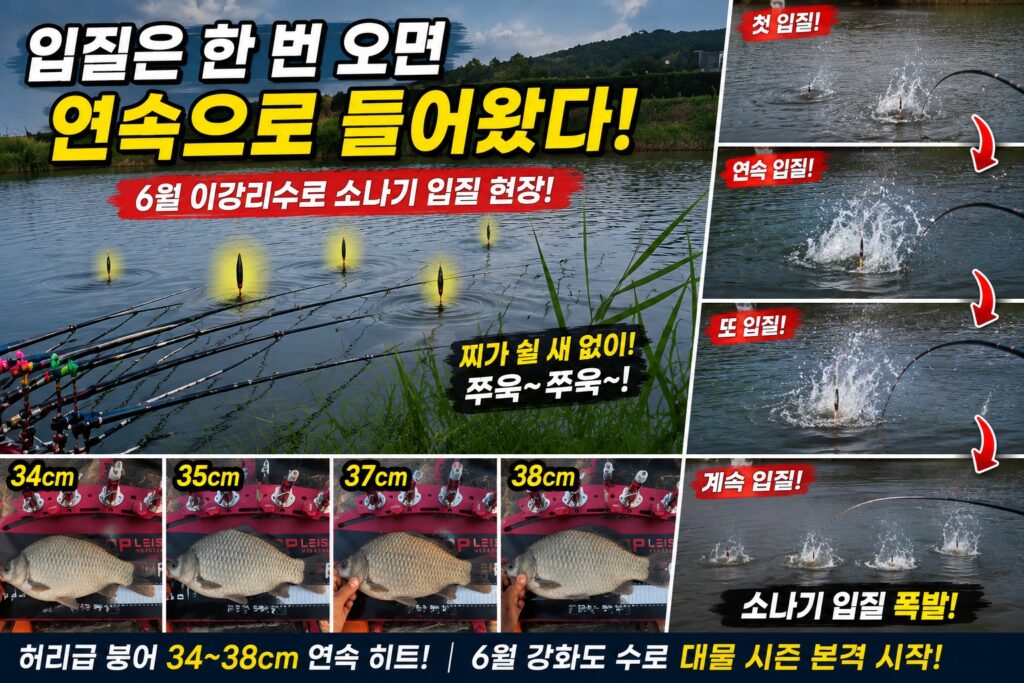 입질은 한 번 오면 연속으로 들어왔다