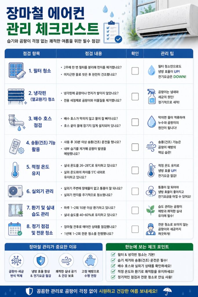 장마철 에어컨 관리 체크리스트