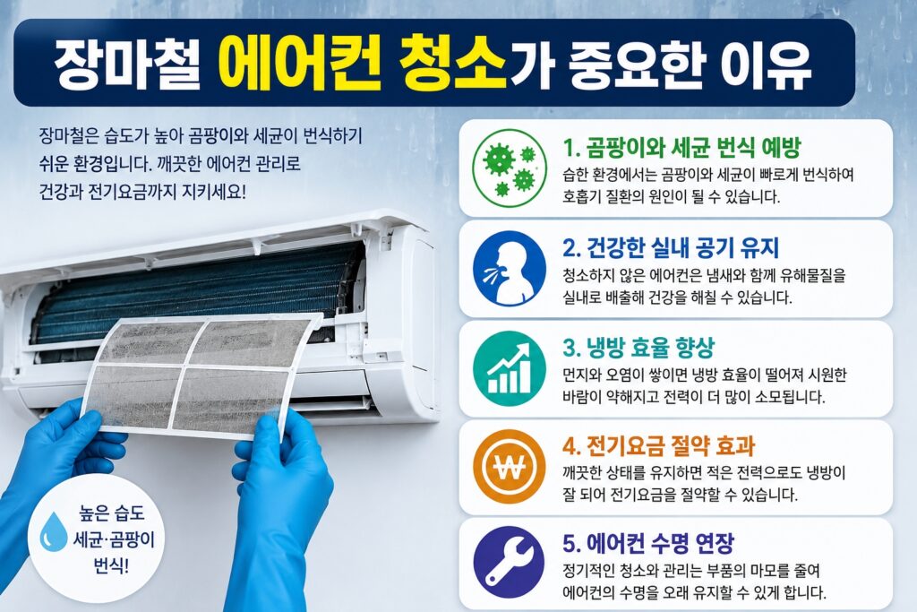 장마철 에어컨 청소가 중요한 이유