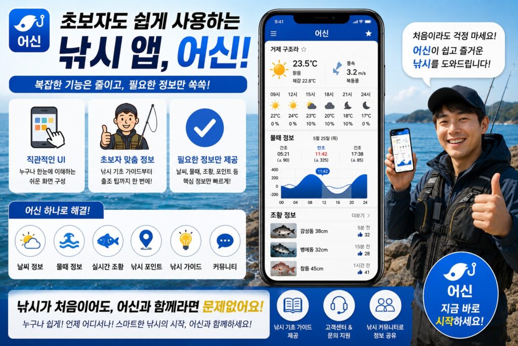 초보자도 쉽게 사용하는 낚시 앱