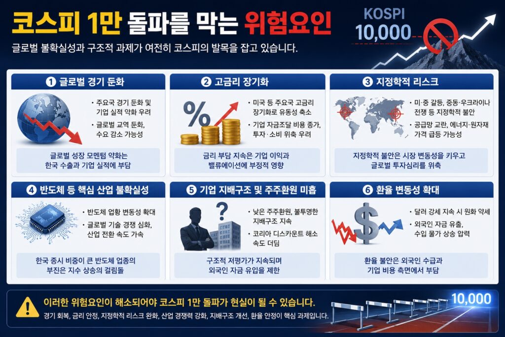 코스피 1만 돌파를 막는 위험요인