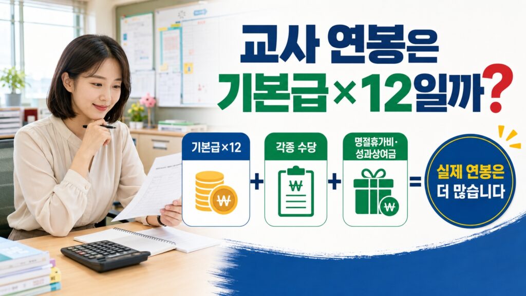 교사 연봉은 기본급에 12를 곱하면 될까