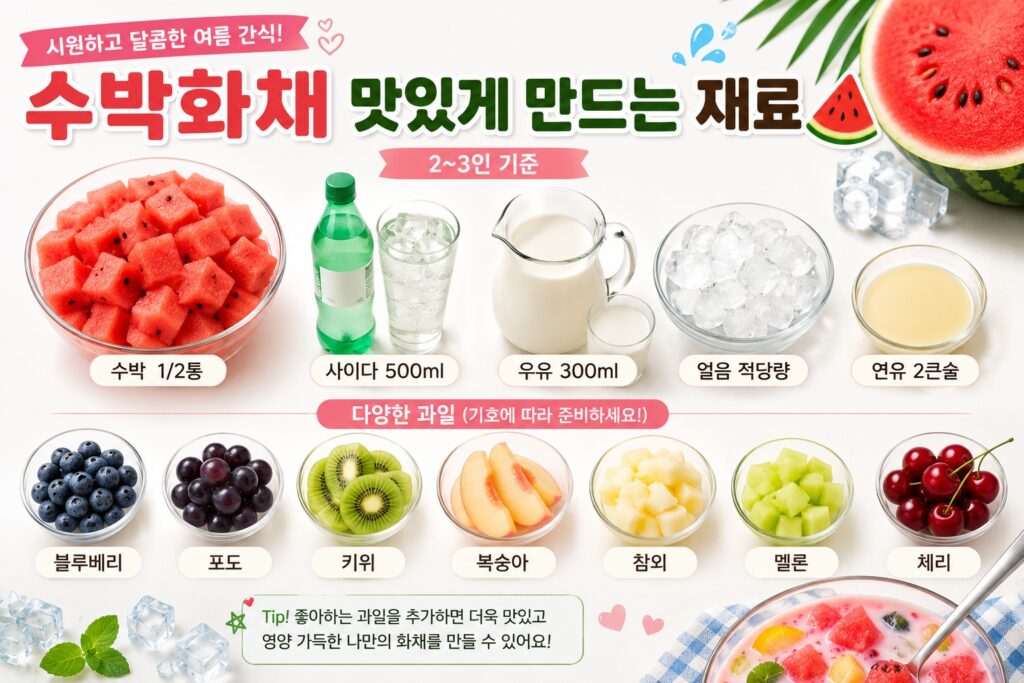 수박화채 맛있게 만드는 재료