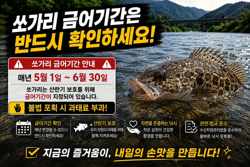 쏘가리 금어기간은 반드시 확인하세요