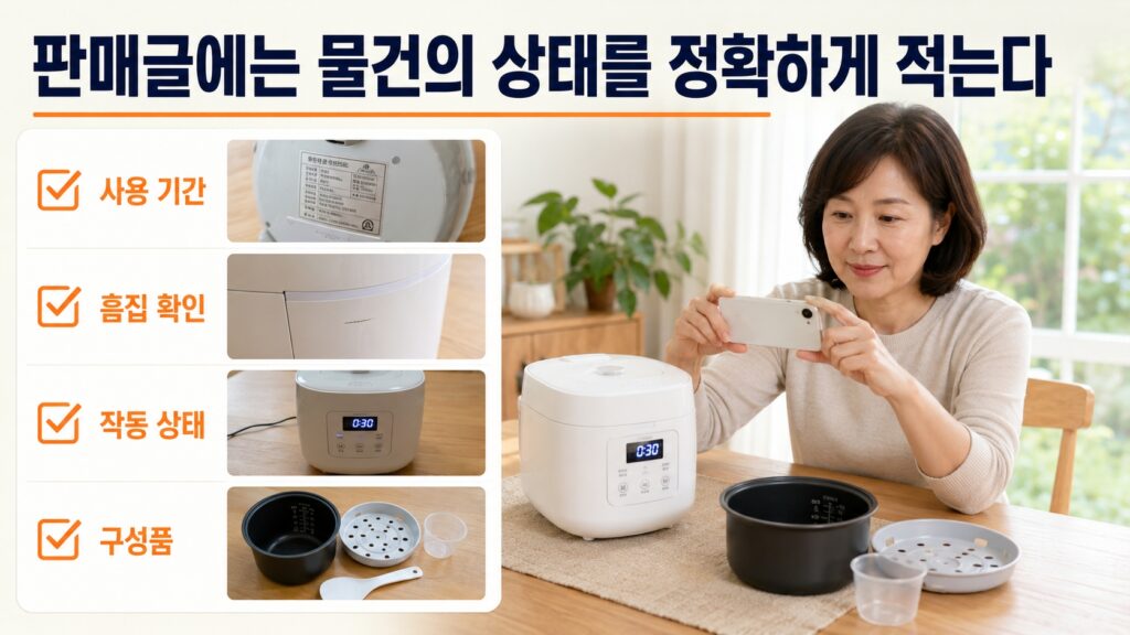 판매글에는 물건의 상태