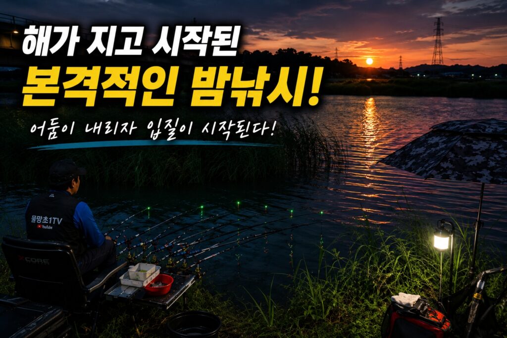 해가 지고 시작된 본격적인 밤낚시