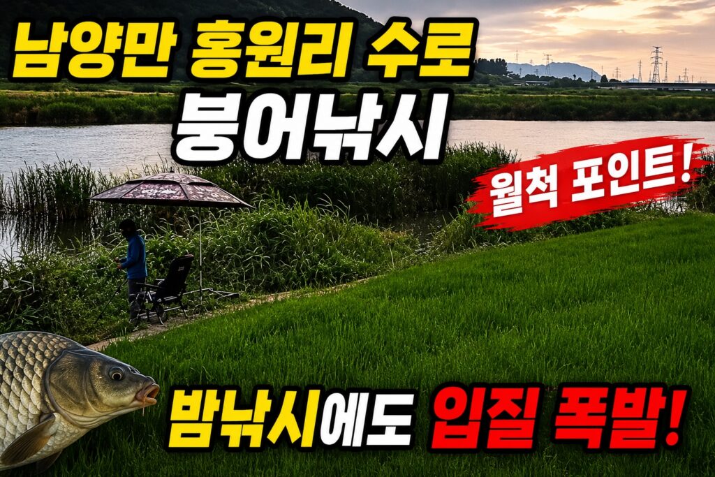 남양만 홍원리 수로 붕어낚시 포인트, 밤낚시 월척이 출현하는 수도권 대표 수로