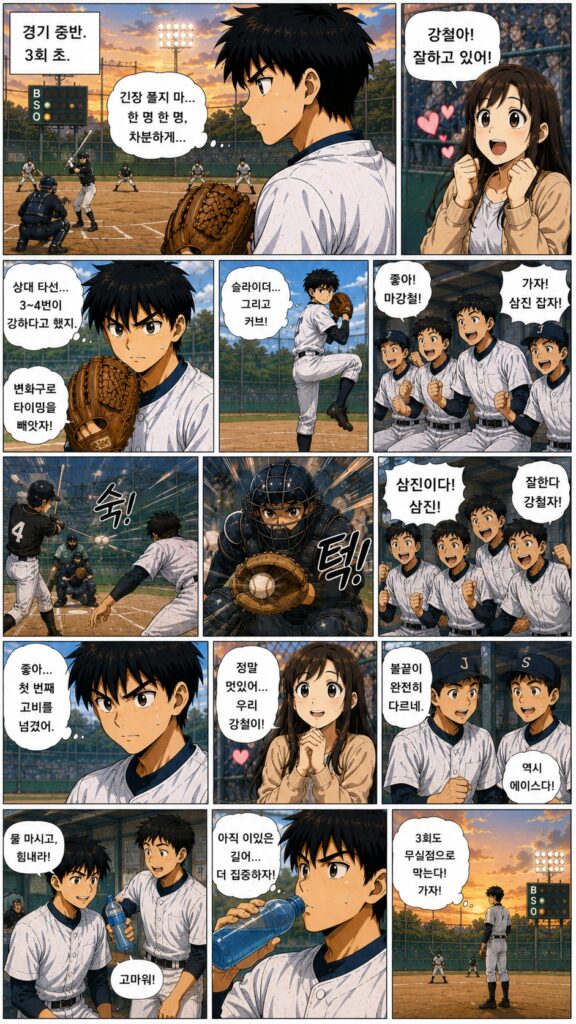 경기 중반 3회초