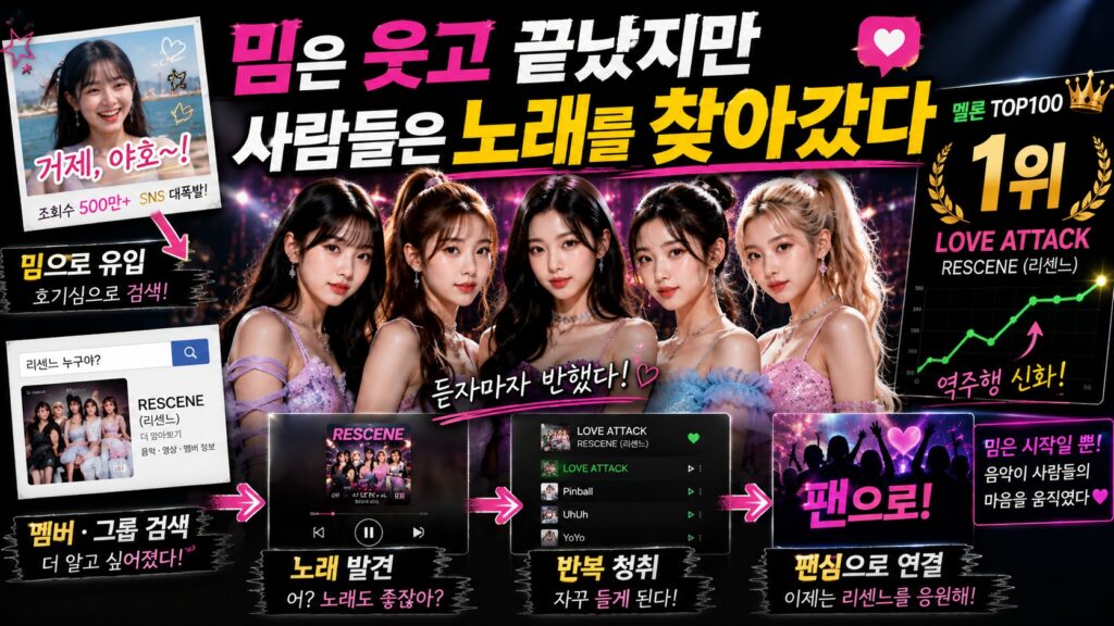 밈은 웃고 끝났지만 사람들은 노래를