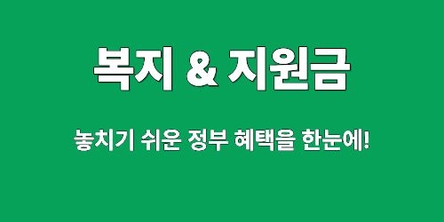 놓치면 손해 보는 정부 복지 & 지원 혜택