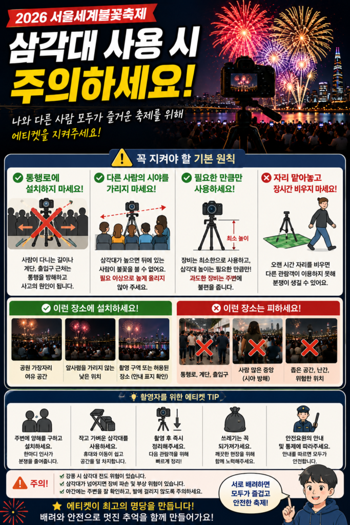 삼각대 사용 시 주의하세요