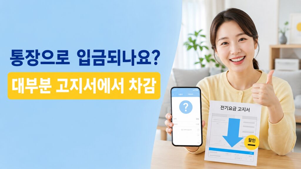 전기세 지원금은 통장으로 입금