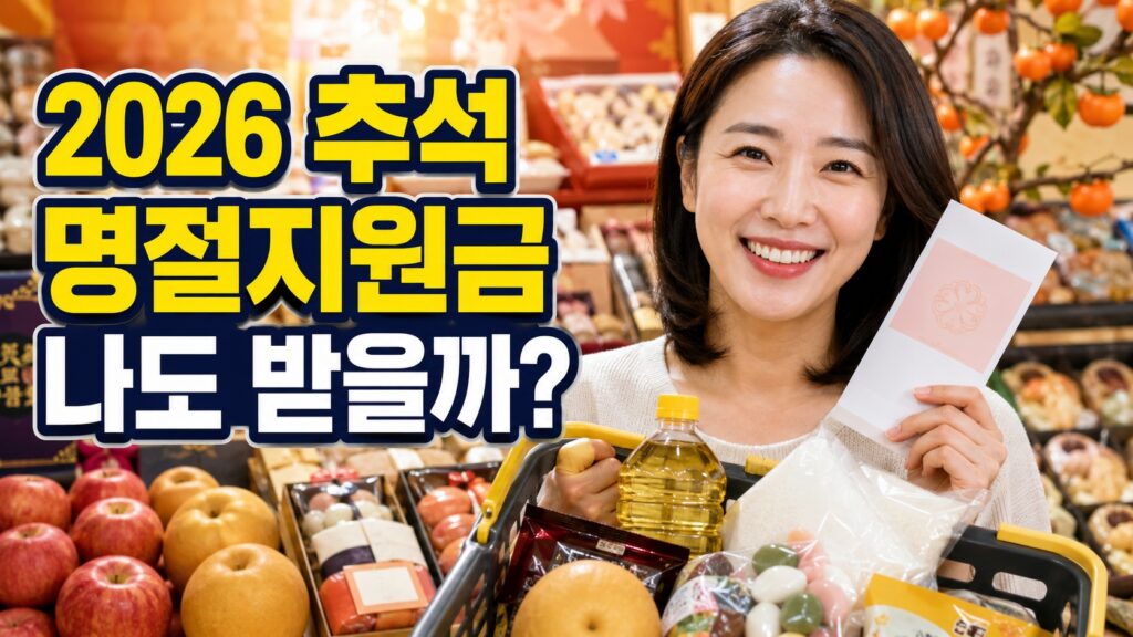 2026 추석 명절지원금으로 추석 용품을 구매하는 30대 여성