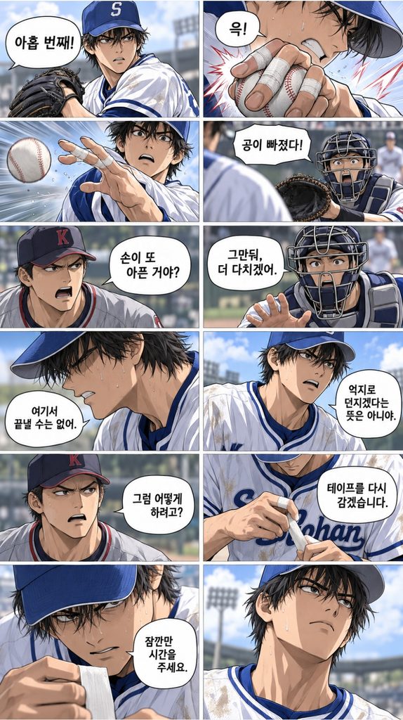연습을 마친 강철은 자신의 공을 믿지 못하고 홀로 운동장에 남는다.
